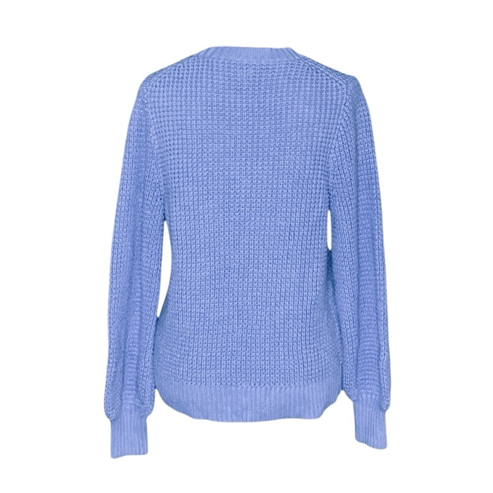 J.CREW Women’s Cotton Periwinkle, Chunky knit, V-neck Long Sleeve Sweater XL - Picture 5 of 7
